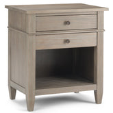 Aegisthus 24 inch Wide Solid Wood Bedside Table in Distressed Grey