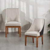 Pinnacle Fabric, Brown Synthetic Leather & Brown Finish Side Chair ( Set of 2)