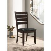 Showcase and Black Padded Seat Side Chairs (Set of 2)