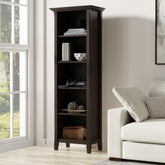 Atlas 24 inch Solid Wood 5 Shelf Bookcase in Hickory Brown