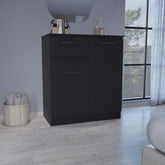 Aria Dresser with 2-Door Cabinets and Drawer -Black