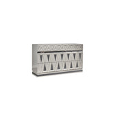 Vista Modern & Contemporary Style 6- Drawer Dresser Made with Wood and Gold Accents in River Sand Grey