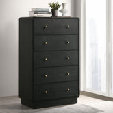 Legend Black 5-drawers Chest of Drawers