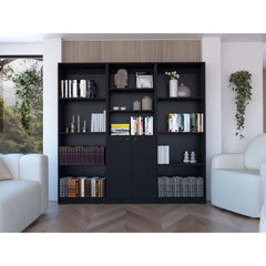 Wenge 3 Piece Living Room Set with 3 Bookcases
