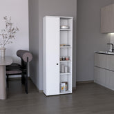 CASSANDRA E-SHOP Cary 67" H Kitchen Storage Cabinet With One Door, Five Interior Shelves and Five Exterior Shelves,White