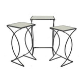 Electra Plant Stand Table Set of 3, Curved Base, Modern Black Finished Metal