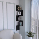 Theseus Corner Shelf, Modern Full-Wall Design with Multiple Shelving