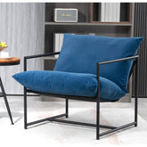 Quasar Modern Velvet Accent Chair, Metal Frame Contemporary Recliner with Deep Seating Cushion for Home Office