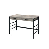 Vault Light Weathered Oak & Black Finish Writing Desk W/USB
