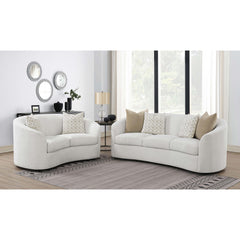 Avalon Latte 2-piece Sloped Arms Living Room Set