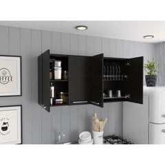 Rectangle Four Swing Doors Wall Cabinet Wenge