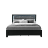 AURA BLACK QUEEN BED WITH LED
