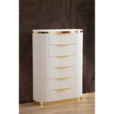 Pluto Gold Detailed Chest made with Wood in White