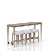 Pinnacle Glass Console Table With 3 Stools