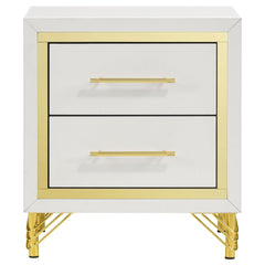 Asteroid White 2-drawer Nightstand Bedside Table
