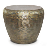 Hera 22 inch Wide Metal Side Table in Antique Gold