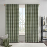 Cassandra Rod Pocket and Back Tab Curtain Panel with Fleece Lining Green 50x95"
