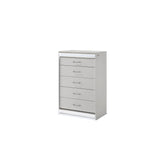 Glam Modern Style 5-Drawer Chest Made with Wood in White