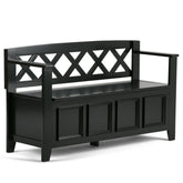 Atlas Solid Wood Entryway Storage Bench in Black