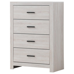Mirage Coastal White Rectangular 4-Drawer Chest