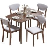 5-Piece Dining Table Set for 4, Mid-Century Modern Kitchen Table and Chairs, Light Gray