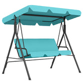 3-Seat Outdoor Patio Swing Chair with Removable Cushion, Steel Frame Stand and Adjustable Tilt Canopy for Patio, Garden, Poolside, Balcony, Backyard, Green