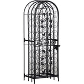 45-Bottle Modern Wine Organizer Decorative Portable Wrought Iron Wine Rack Jail