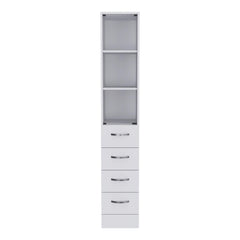 White 3-Drawer 3-Shelf Linen Cabinet