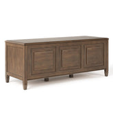 Celestia 51 inch Wide Solid Wood Storage Bench Trunk in Natural Aged Brown