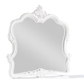 Sun Modern Style Mirror Made with Wood in Pearl White