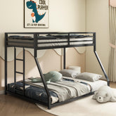 Poseidon Sturdy Twin over Full Bunk Bed Metal Black for Kids and Adult, Low Profile Twin over Full Bunk Bed with Ladder and Guardrails, Easy Climbing, Beds for Bedroom, Same as original B083124171