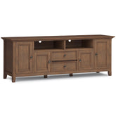Atlas 72 inch Wide Solid Wood TV Stand in Rustic Natural Aged Brown For TVs up to 80 inches