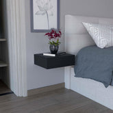 Galaxy Floating Nightstand , End Table, Side Table Wall-Mounted with Drawer -Black -Bedroom