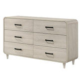 1pc Contemporary White Finish Ample Drawer Space Six Drawers Dresser Storage Wooden Furniture Antique White Color