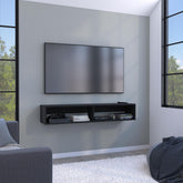 Theseus 59" Floating Tv Stand with Two open shelves, media compartments and cable management