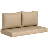 2 Seat Patio Furniture Cushions, 46x26x5 in, Thick Outdoor Loveseat Cushion Set with Removable Cover, Fade-Resistant Replacement Cushions for Outdoor Furniture, Couch, Bench, Swing, Beige
