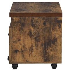 Pluto Oak and Black 1-Drawer File Cabinet