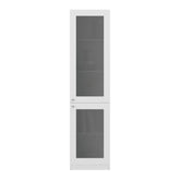 Home Double Glass Door Bookcase Cabinet with 5 Interior Shelves for Linen or Décor Storage for Living Rooms, Bedrooms or Laundry Rooms