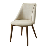Polyxena Polished Microfiber Beige Side Chair (Set of 2)