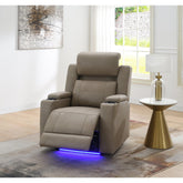 Camelot Camel Leather Aire Power Motion Recliner w/Cup Holder