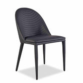 Contemporary Style 2pc Side Chair Leatherette Upholstered Top stitched Arch Design Black Finish Dining Room