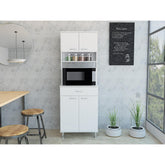 Epimetheus 60 Kitchen Pantry with Countertop, Closed & Open Storage -White