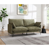 Armageddon Green Fabric Sofa w/2 Pillows (Compressed Cushion)