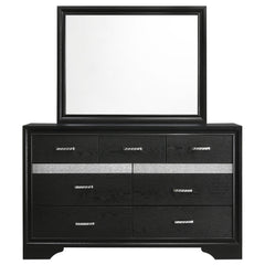 Pulsar Black 7-drawer Dresser with Mirror