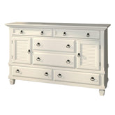 Hades Wood Dresser with 2 Cabinet & 6 Drawer in White