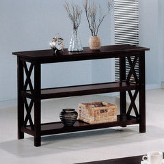 Poem Merlot Sofa Table with 2-shelf