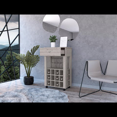 Atlas 1-Drawer 12-Bottle Wine Cabinet Light Grey