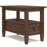 Warm Shaker Solid Wood 14 inch Wide Transitional Narrow Side Table in Distressed Charcoal Brown