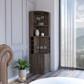 Asteroid Bar Cabinet, Two External Shelves, Dark Walnut