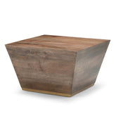 Myth 28 inch Wide Solid Mango Wood Square Coffee Table in Dark Brown